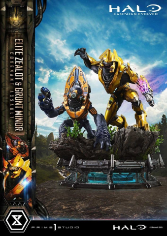 Halo: Campaign Evolved Ultimate Premium Masterline Series Statue 1/4 Elite Zealot & Grunt Minor: Covenant Assault Bonus Version 81 cm [24]