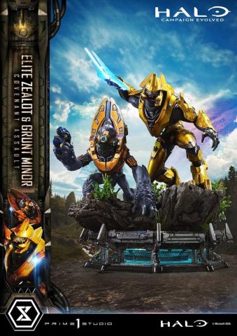 Halo: Campaign Evolved Ultimate Premium Masterline Series Statue 1/4 Elite Zealot & Grunt Minor: Covenant Assault Bonus Version 81 cm [4]