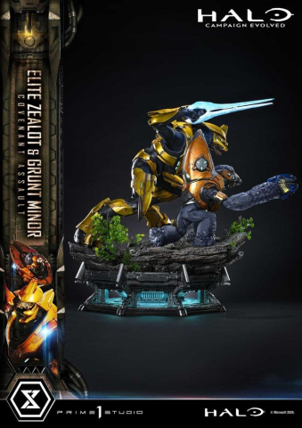 Halo: Campaign Evolved Ultimate Premium Masterline Series Statue 1/4 Elite Zealot & Grunt Minor: Covenant Assault Bonus Version 81 cm [14]