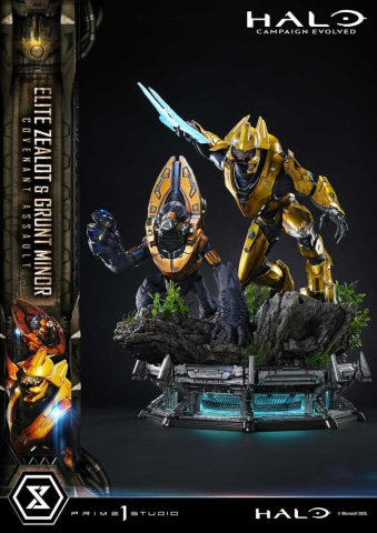 Halo: Campaign Evolved Ultimate Premium Masterline Series Statue 1/4 Elite Zealot & Grunt Minor: Covenant Assault Bonus Version 81 cm [10]