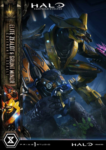 Halo: Campaign Evolved Ultimate Premium Masterline Series Statue 1/4 Elite Zealot & Grunt Minor: Covenant Assault Bonus Version 81 cm [20]