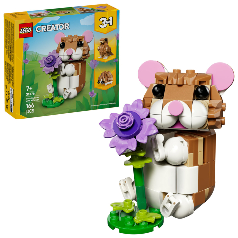 Lego Creator - LEGO Creator 3 in 1 Hamster adorabil cu floare 31376