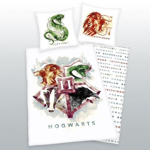 Casa si Cadouri - Harry Potter Bed Linen Hogwarts Gryffindor & Slytherin 135 x 200 cm