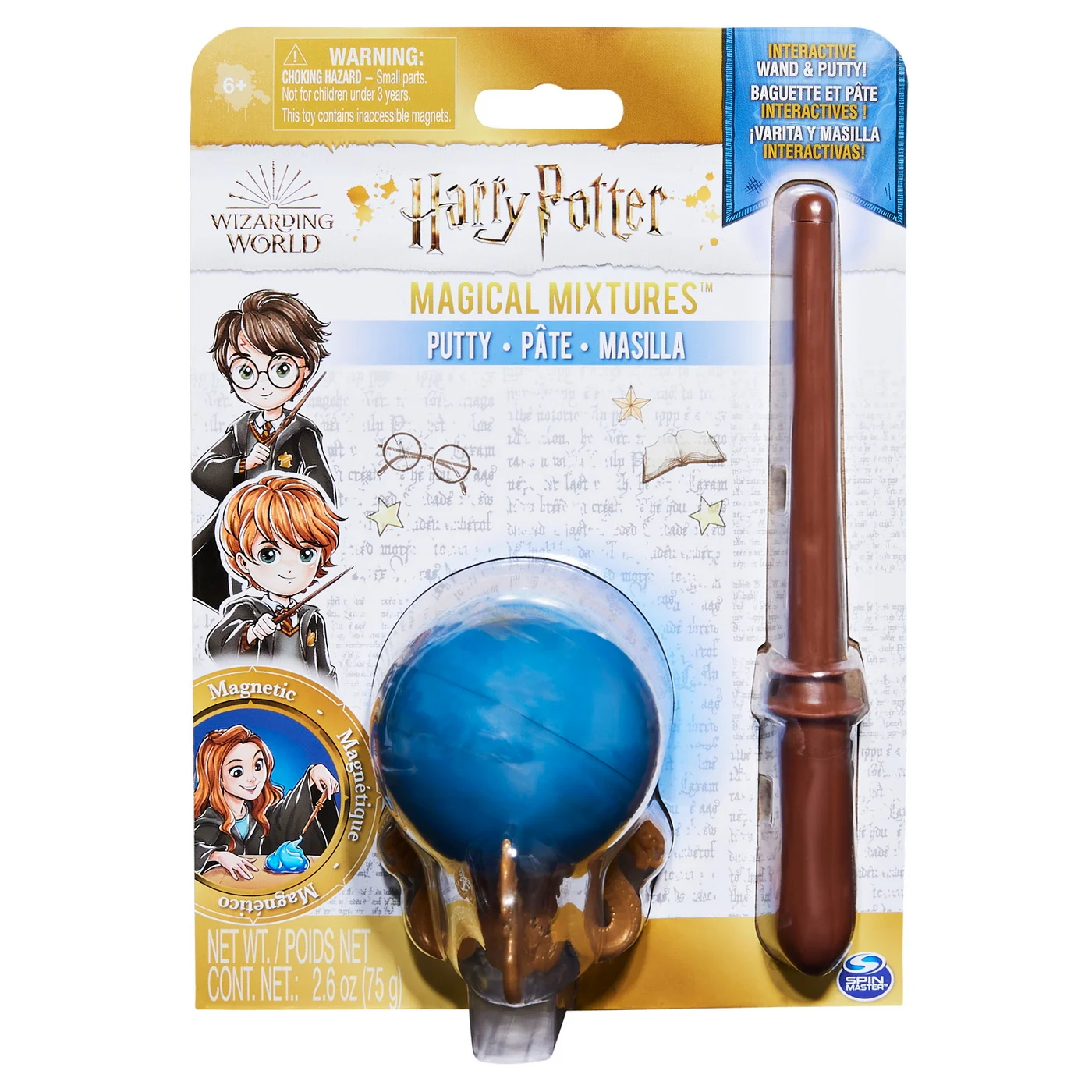 Harry Potter - Harry Potter - Glob cu Potiuni Magice Albastru si Bagheta cu Lumina LED