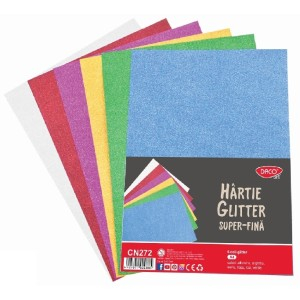 Rechizite, Creativitate, Hobby - HARTIE GLITTER SUPER-FINA SET 6 DACO CN272