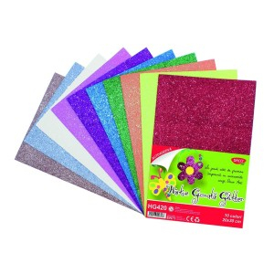 Rechizite, Creativitate, Hobby - HARTIE GUMATA AA GLITTER HG420 20X30CM 10COLI 10CUL DACO