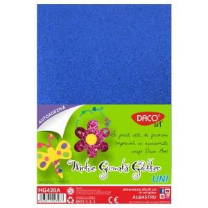 Rechizite, Creativitate, Hobby - HARTIE GUMATA AA GLITTER HG420A 20X30CM 10COLI DACO