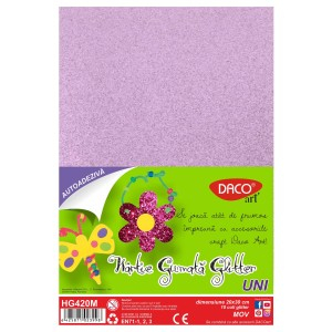 Rechizite, Creativitate, Hobby - HARTIE GUMATA AA GLITTER HG420M 20X30CM 10COLI DACO
