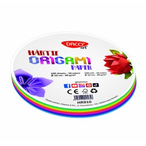 Rechizite, Creativitate, Hobby - HARTIE ORIGAMI ROTUNDA 10CM 100/SET DACO HR910