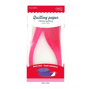 Rechizite, Creativitate, Hobby - HARTIE QUILLING AA ROZ 42.5X0.5CM 100/SET DACO HQ100RZ