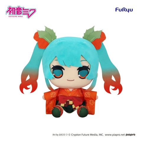 Jucarii - Hatsune Miku Kyurumaru Big Plush Figure Flower Fairy Winter Cherry Ver. 29 cm