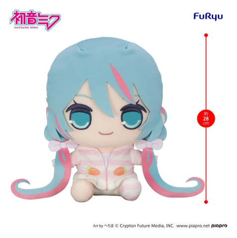 PRECOMENZI - Hatsune Miku Kyurumaru Big Plush Figure Rabbit Ear Hood Pajama 28 cm