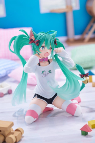 Hatsune Miku PVC Statue Desktop Cute Figure Hatsune Miku Cat Ear T-Shirt Ver. 13 cm [3]