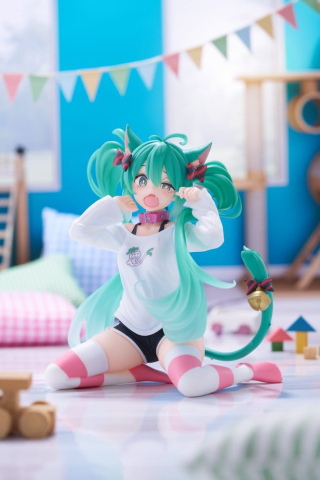 Hatsune Miku PVC Statue Desktop Cute Figure Hatsune Miku Cat Ear T-Shirt Ver. 13 cm [1]