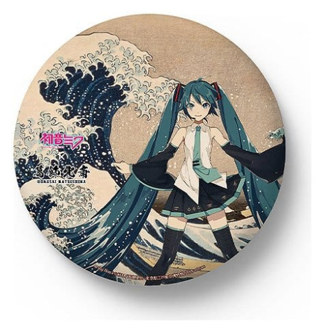 Manga & Anime - Hatsune Miku x Katsushika Hokusai iXima Large Pinback Button The Great Wave off Kanagawa/Fine Wind, Clear Morning Box Case (2)