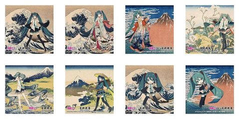 Manga & Anime - Hatsune Miku x Katsushika Hokusai iXima Sticker A/B/C/D/E/F/G/H