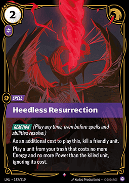 Singles Trading Card Games - Heedless Resurrection Unleashed - Singles 142