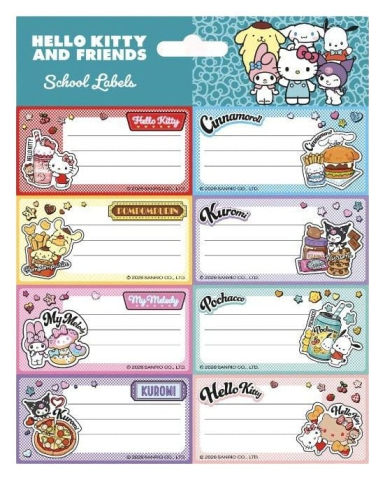 PRECOMENZI - Hello Kitty and Friends School Labels American Diner Version