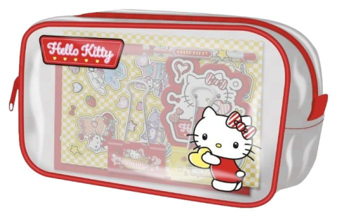 PRECOMENZI - Hello Kitty and Friends Transparent Pencil Case Set American Diner Version