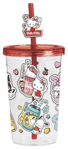PRECOMENZI - Hello Kitty and Friends Tumbler with Straw American Diner Version
