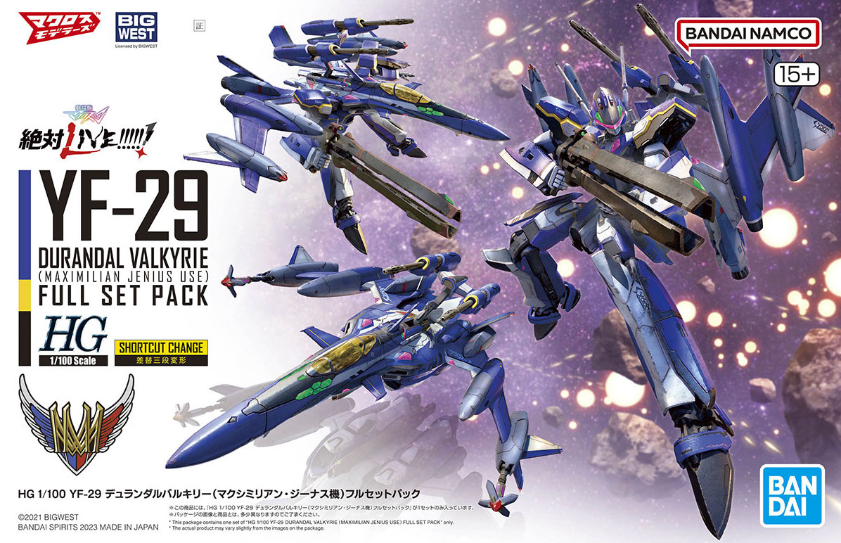 Figurine - HG 1/100 YF-29 Durandal Valkyrie Maximilian Genus Custom Full Set Pack Bandai