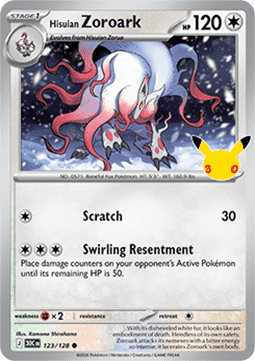 Pokemon TCG Singles - Hisuian Zoroark (30C 123) 30th Celebration - Singles