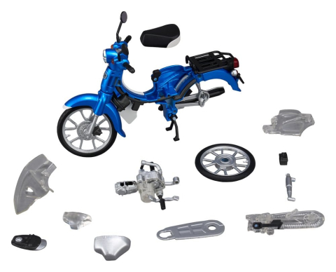 Honda Kaitanics Plastic Model Kit Super Cub 110 Glint Wave Blue Metalic [4]