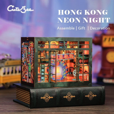 Hong Kong Neon Light - DIY Book Nook Kit cu LED [7]
