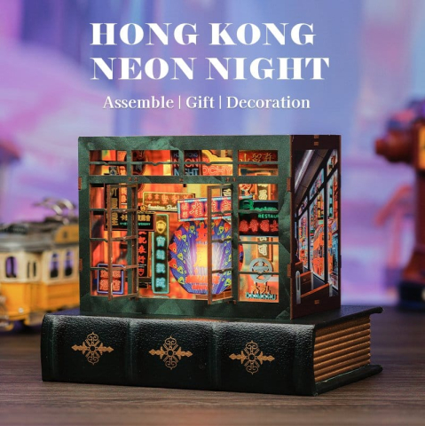 Hong Kong Neon Light - DIY Book Nook Kit cu LED [2]