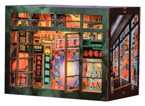 Book Nooks - Hong Kong Neon Light - DIY Book Nook Kit cu LED