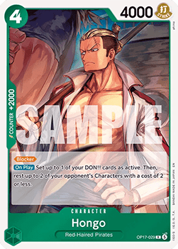 Singles Trading Card Games - Hongo (OP17-029) The World’s Strongest Warriors - Singles FOILED