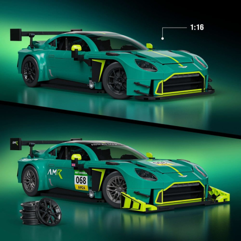 Hot Wheels Elite Mattel Brick Shop Building Set 1/16 '24 Aston Martin Vantage GT3 [2]