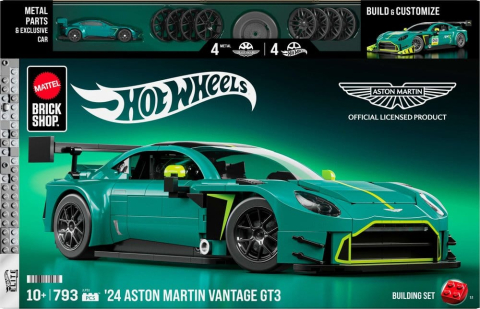 Hot Wheels Elite Mattel Brick Shop Building Set 1/16 '24 Aston Martin Vantage GT3 [4]