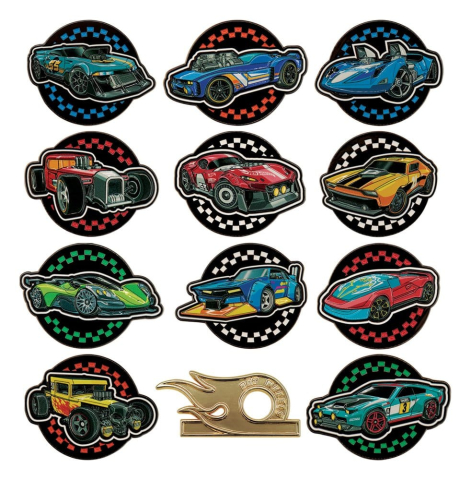 Hot Wheels Mystery Pin Badges Blind Box Display (12) [7]