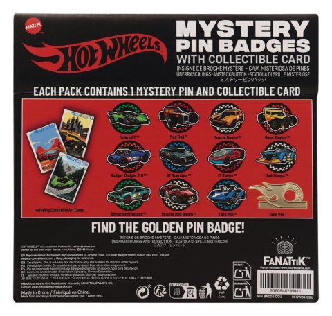 Hot Wheels Mystery Pin Badges Blind Box Display (12) [2]