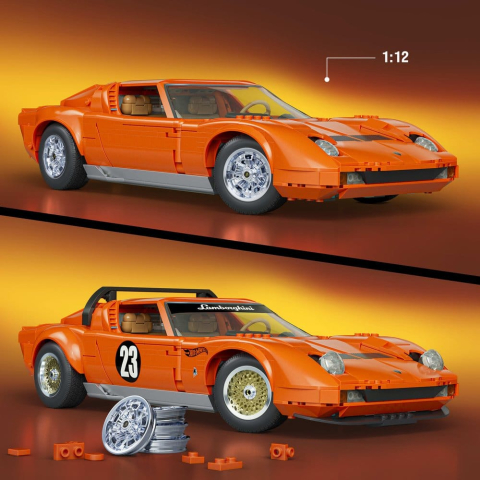 Hot Wheels Premium Mattel Brick Shop Building Set 1/12 Lamborghini Miura P400 SV [1]