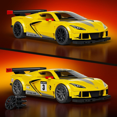 Hot Wheels Speed Mattel Brick Shop Building Set 1/32 '20 Corvette C8.R [1]