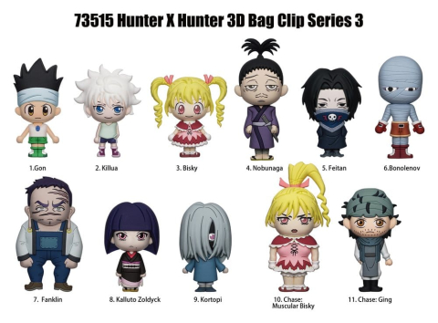 PRECOMENZI - Hunter x Hunter 3D PVC Bag Clips Series 3 Display (24)