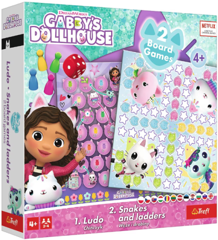 Board Games - Joc 2 in 1 Gabby's Dollhouse Ludo si Serpisori si Scari