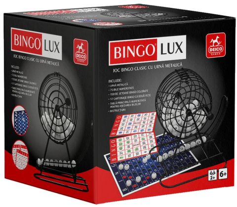 Jocuri si jucarii - Joc Bingo Lux cu Cusca Metalica – Set Complet