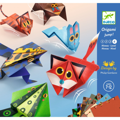 Jocuri si jucarii - Joc creativ origami Animale saltarete, Djeco