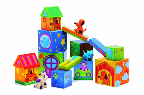 Joc de construit cu cuburi si animale Cubanimo, Djeco [1]