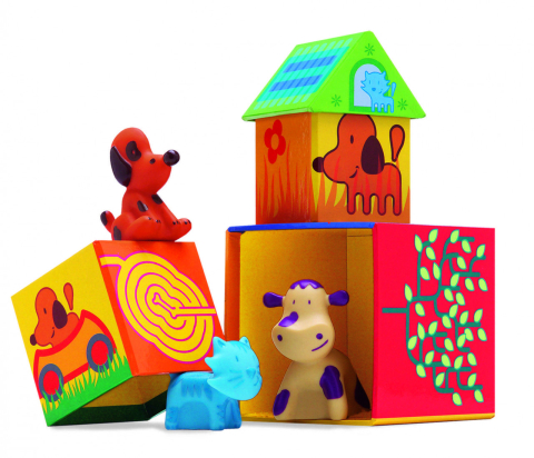 Joc de construit cu cuburi si animale Cubanimo, Djeco [2]