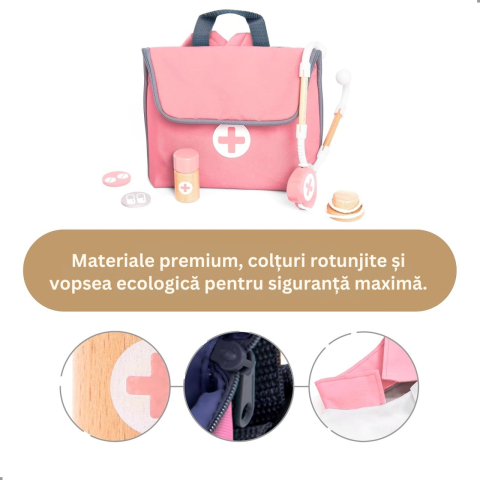 Joc de rol Trusa completa de doctor, roz, UMU Toys [4]