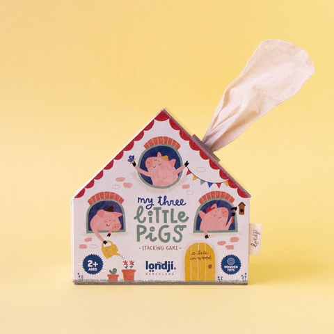 Jocuri si jucarii - Joc din lemn Cei trei purcelusi, Londji