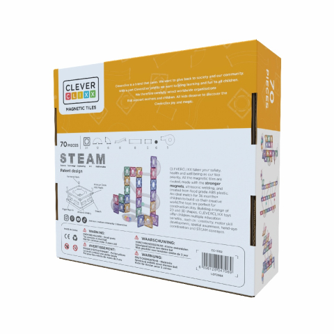 Joc magnetic Circuit pastel cu bile - 70 Piese, Cleverclixx [4]