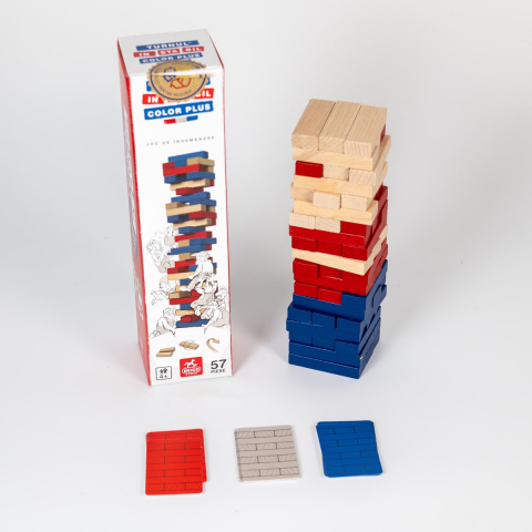 Joc Turnul Instabil Color Plus – 57 Piese Lemn [3]