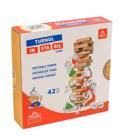 Board Games - Joc Turnul Instabil Travel – Editie compacta din lemn pentru calatorii