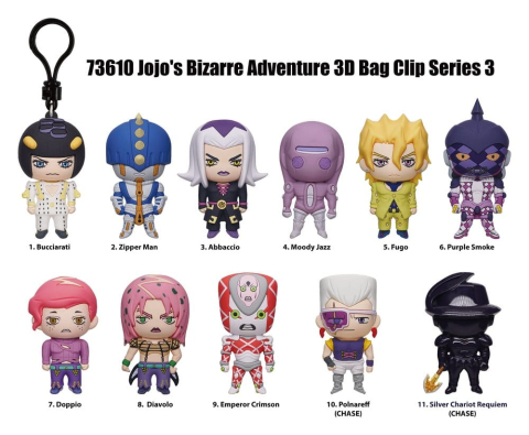 PRECOMENZI - JoJo''s Bizarre Adventure 3D PVC Bag Clips Series 2 Blind Bag Display (24)