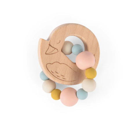 Jocuri si jucarii - Jucarie bebe Inel de dentitie Lebada, Moulin Roty